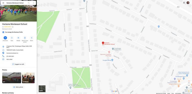 horizons montessori school google maps