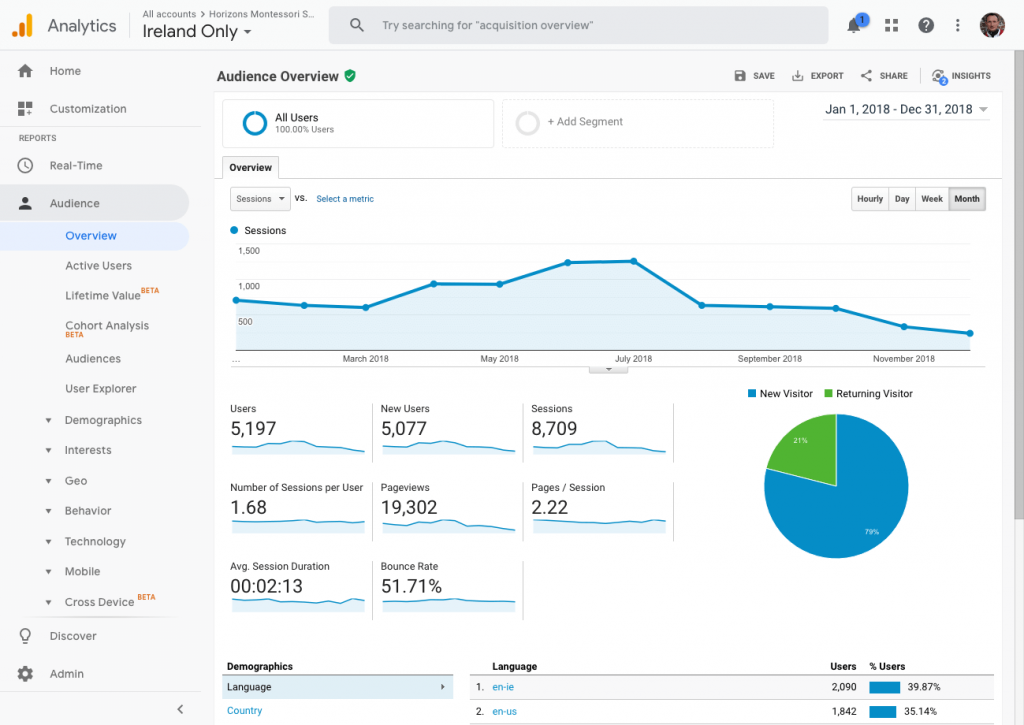 analytics visits